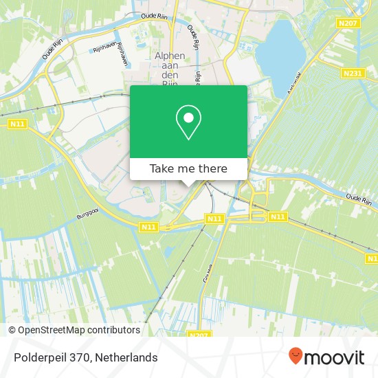 Polderpeil 370, Polderpeil 370, 2408 SG Alphen aan den Rijn, Nederland Karte