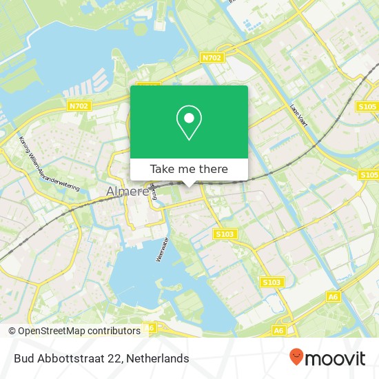 Bud Abbottstraat 22, 1325 CP Almere-Stad map