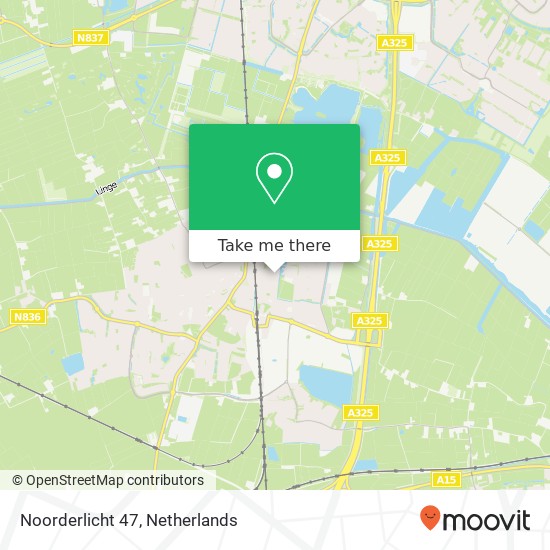 Noorderlicht 47, 6661 PT Elst Karte