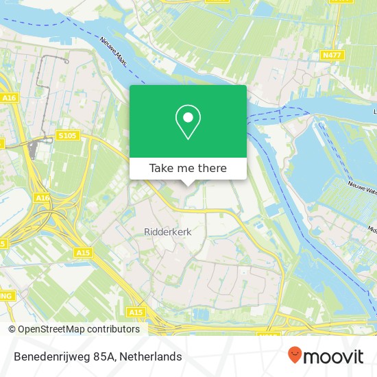 Benedenrijweg 85A, Benedenrijweg 85A, 2983 GA Ridderkerk, Nederland Karte