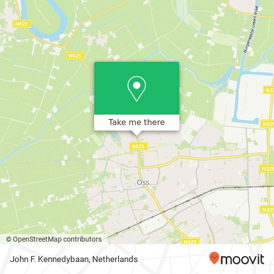 John F. Kennedybaan, John F. Kennedybaan, 5345 Oss, Nederland map