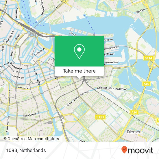 1093, 1093 Amsterdam, Nederland Karte