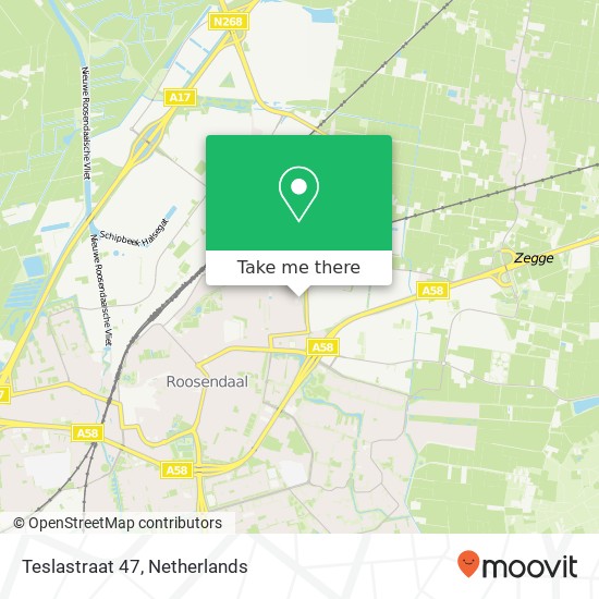 Teslastraat 47, 4702 PN Roosendaal map