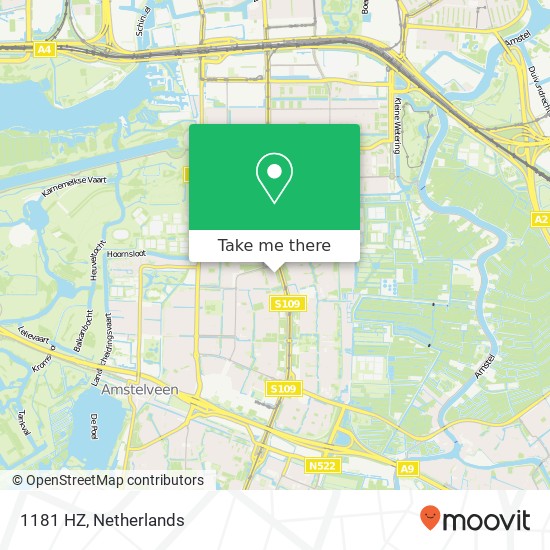 1181 HZ, 1181 HZ Amstelveen, Nederland map