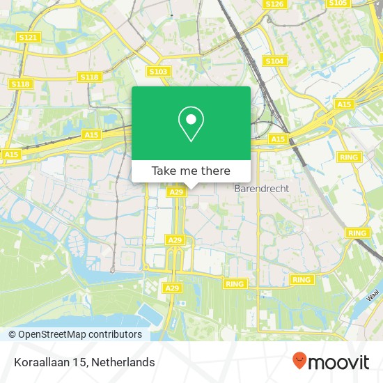 Koraallaan 15, 2992 GX Barendrecht map