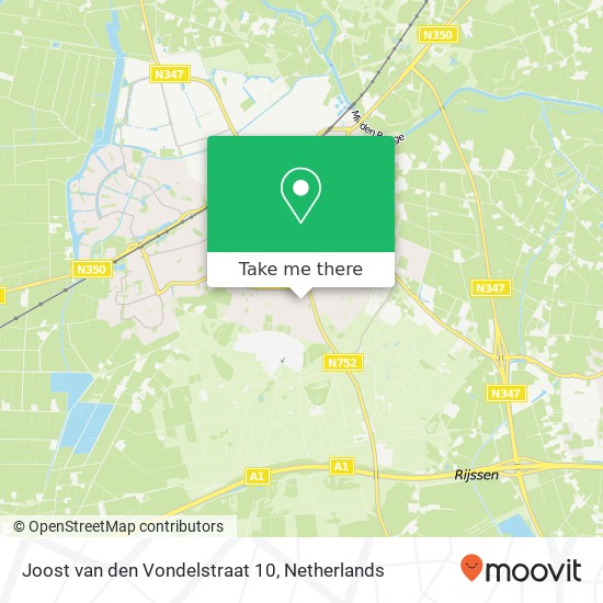 Joost van den Vondelstraat 10, 7461 ZG Rijssen map