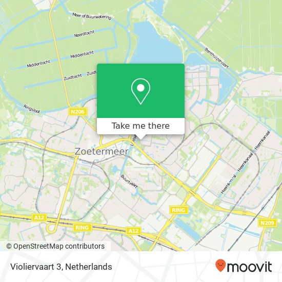 Violiervaart 3, 2724 VR Zoetermeer map