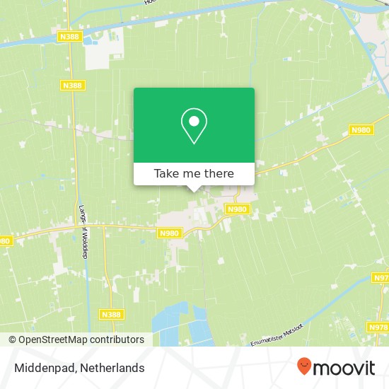 Middenpad, Middenpad, 9821 Oldekerk, Nederland Karte