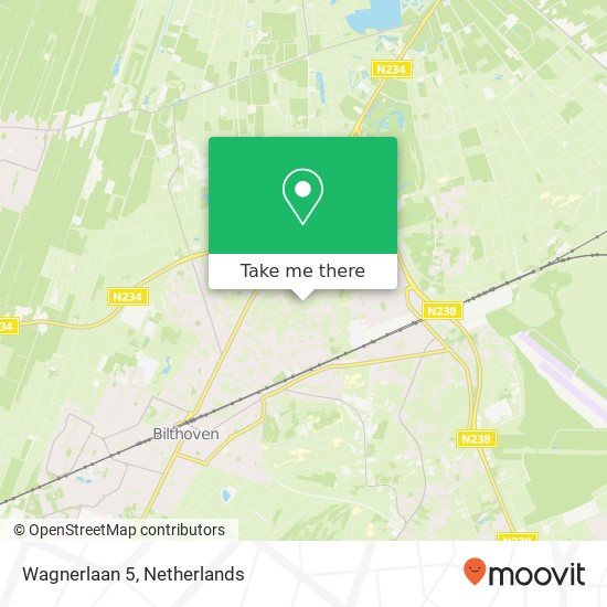 Wagnerlaan 5, 3723 JT Bilthoven Karte