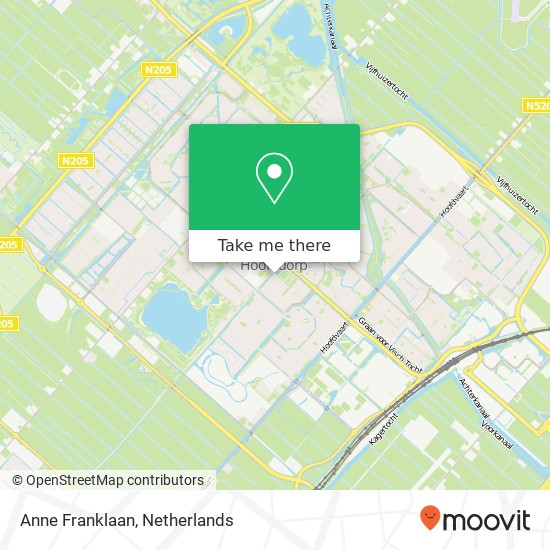 Anne Franklaan, 2135 Hoofddorp Karte