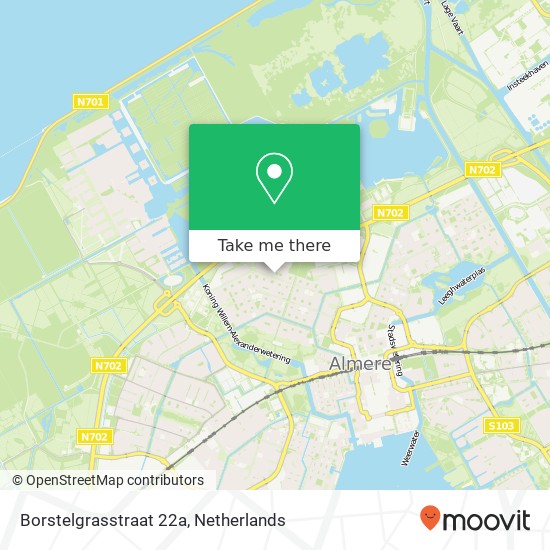 Borstelgrasstraat 22a, Borstelgrasstraat 22a, 1313 BG Almere, Nederland Karte