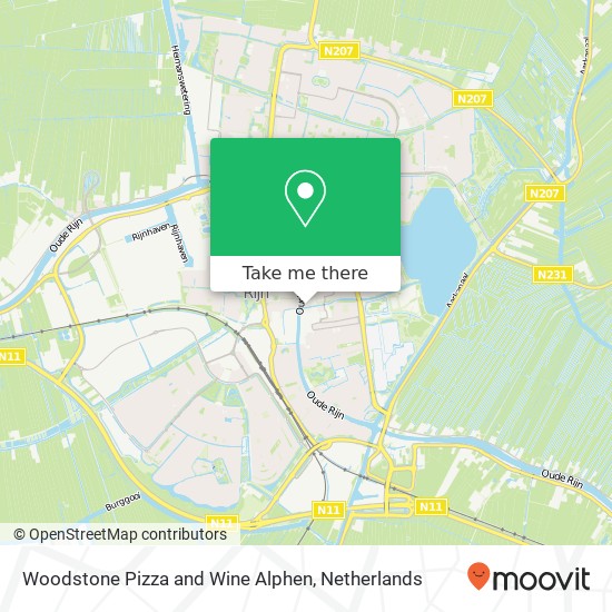 Woodstone Pizza and Wine Alphen, Dreespassage map