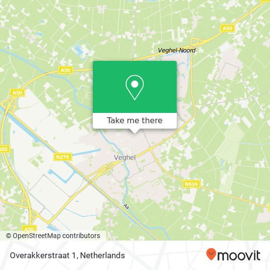 Overakkerstraat 1, 5461 HE Veghel map