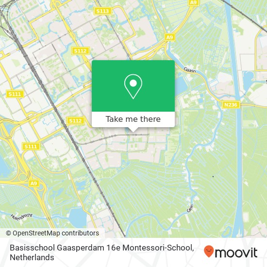 Basisschool Gaasperdam 16e Montessori-School, Vreeswijkpad 6 map