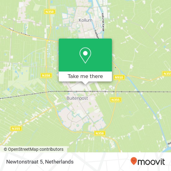 Newtonstraat 5, 9285 XX Buitenpost Karte