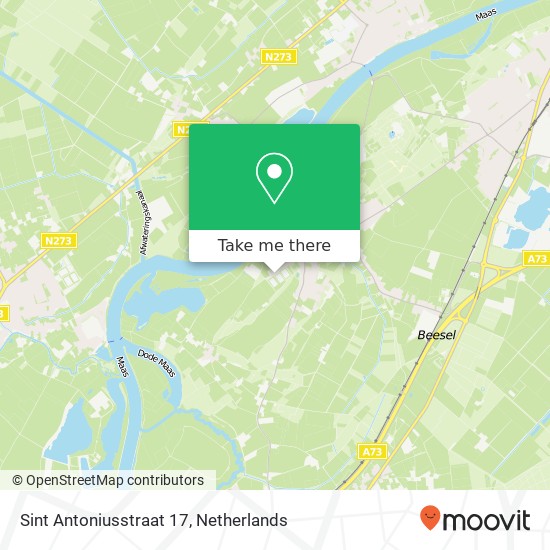 Sint Antoniusstraat 17, Sint Antoniusstraat 17, 5954 NB Beesel, Nederland map