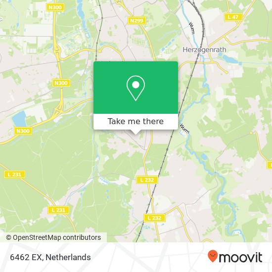 6462 EX, 6462 EX Kerkrade, Nederland map