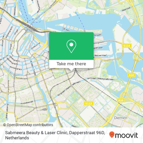 Sabmeera Beauty & Laser Clinic, Dapperstraat 96D map