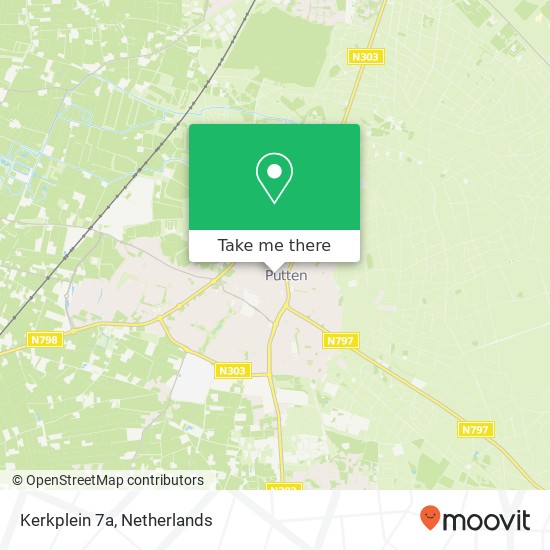 Kerkplein 7a, 3881 BH Putten Karte