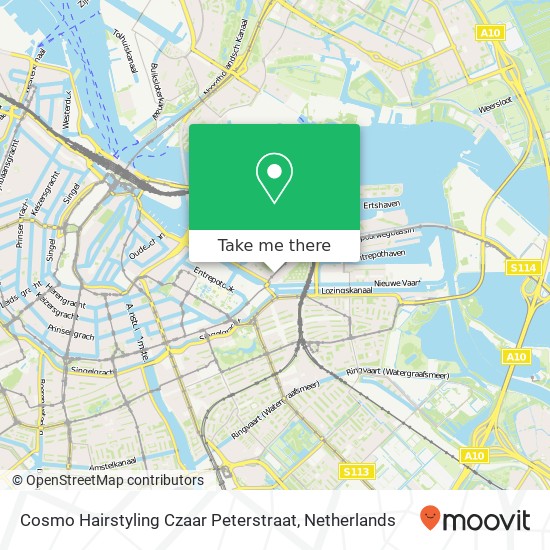 Cosmo Hairstyling Czaar Peterstraat, Czaar Peterstraat 2G map