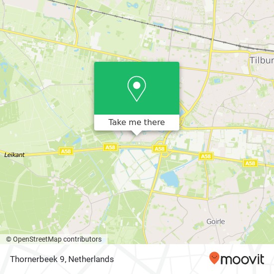 Thornerbeek 9, Thornerbeek 9, 5032 EA Tilburg, Nederland Karte