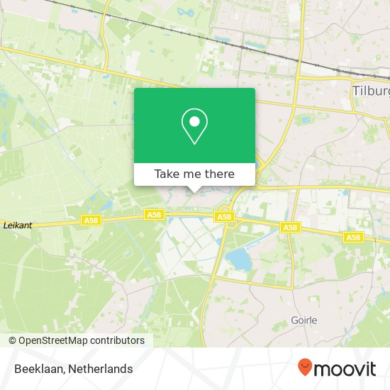 Beeklaan, 5032 EA Tilburg map