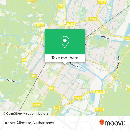 Adres Alkmaar, Kennemerstraatweg 17 map