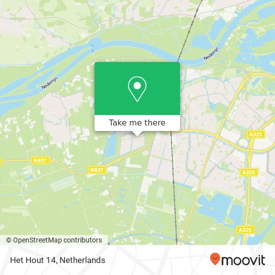 Het Hout 14, 6846 EB Arnhem Karte