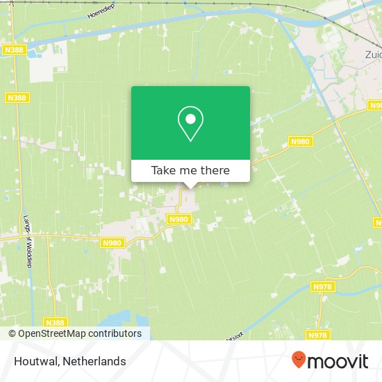 Houtwal, 9822 Niekerk map