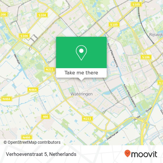Verhoevenstraat 5, 2291 RN Wateringen Karte