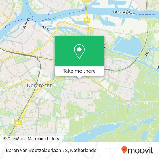 Baron van Boetzelaerlaan 72, 3319 CN Dordrecht map
