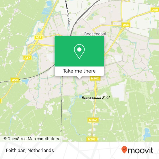 Feithlaan, Feithlaan, 4707 Roosendaal, Nederland map