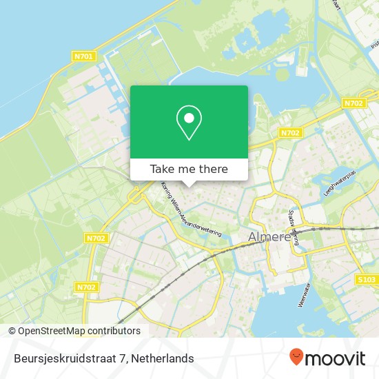 Beursjeskruidstraat 7, 1313 DA Almere-Stad Karte