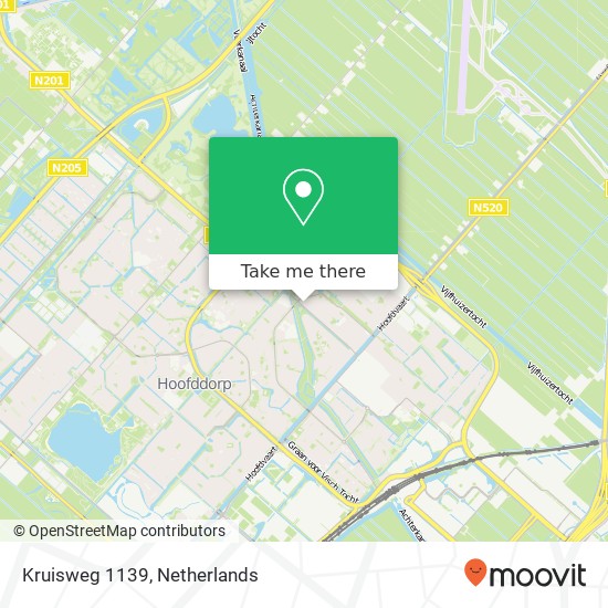 Kruisweg 1139, 2131 CW Hoofddorp Karte