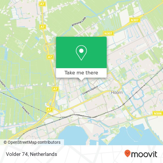 Volder 74, 1625 TG Hoorn map