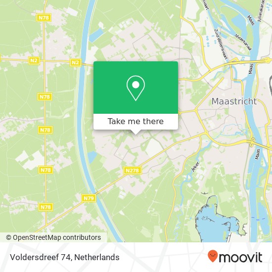 Voldersdreef 74, 6216 TG Maastricht Karte