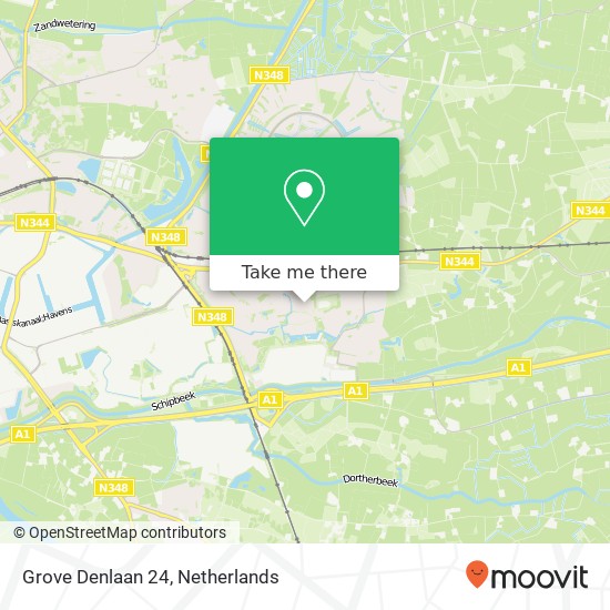 Grove Denlaan 24, 7421 AD Deventer Karte