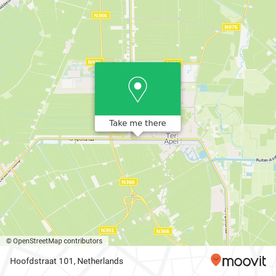 Hoofdstraat 101, 9561 JD Ter Apel Karte