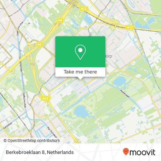 Berkebroeklaan 8, 2498 AE Den Haag map