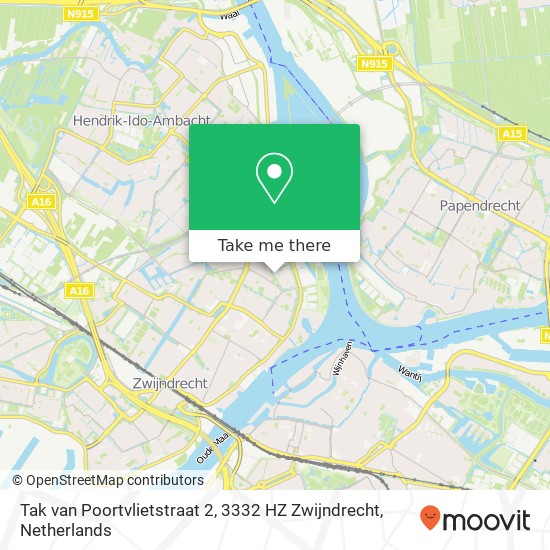 Tak van Poortvlietstraat 2, 3332 HZ Zwijndrecht map