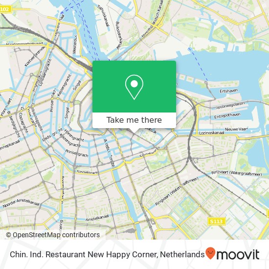 Chin. Ind. Restaurant New Happy Corner, Plantage Middenlaan 30 map