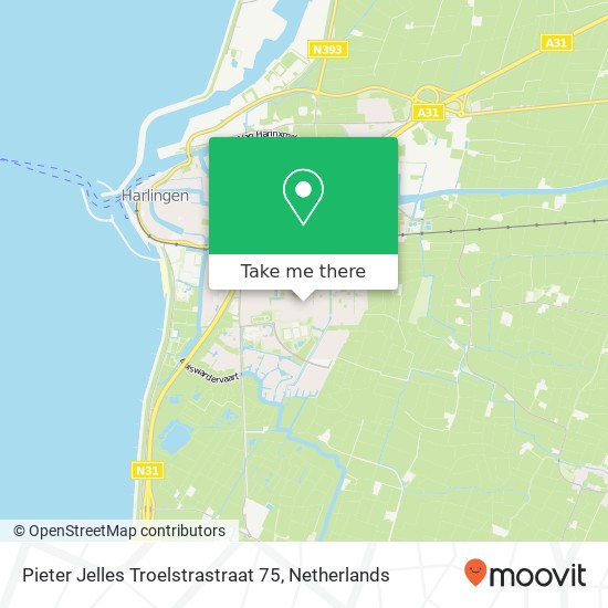 Pieter Jelles Troelstrastraat 75, 8862 AN Harlingen map