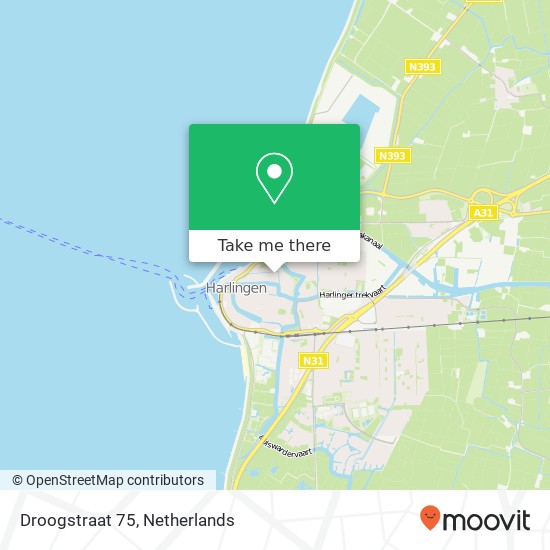 Droogstraat 75, 8861 SR Harlingen map