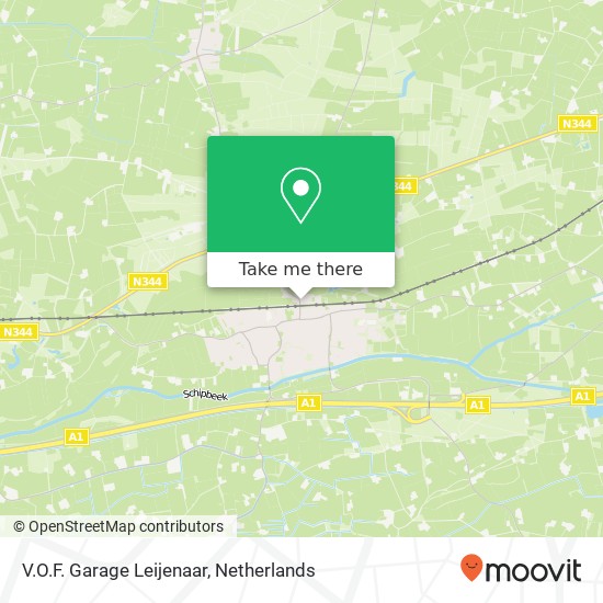 V.O.F. Garage Leijenaar, Koekendijk 8 map