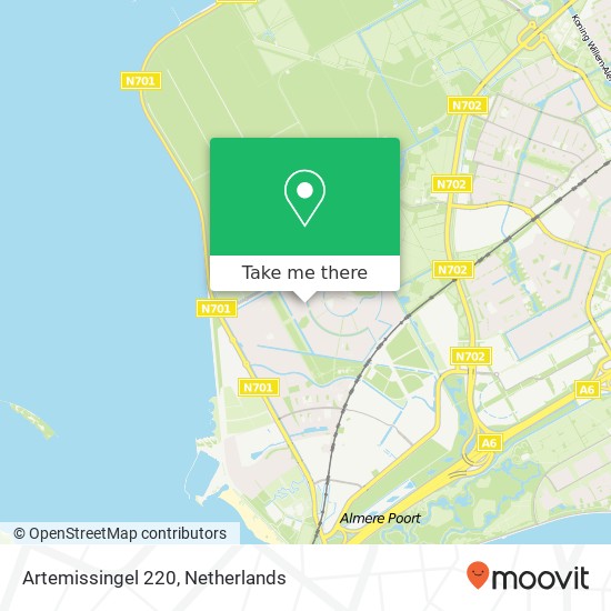 Artemissingel 220, 1363 TG Almere-Stad Karte