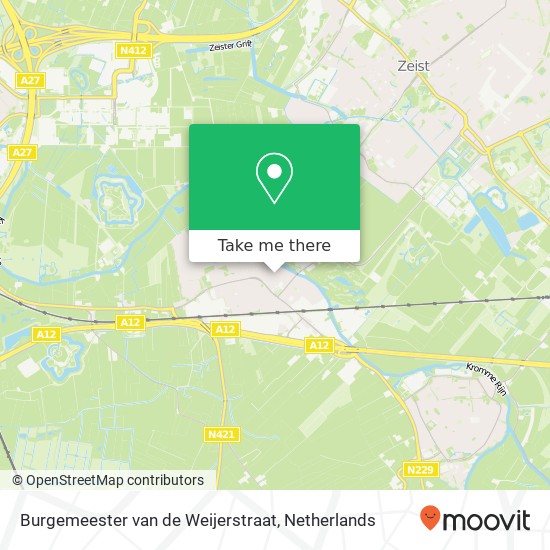 Burgemeester van de Weijerstraat, 3981 BG Bunnik map