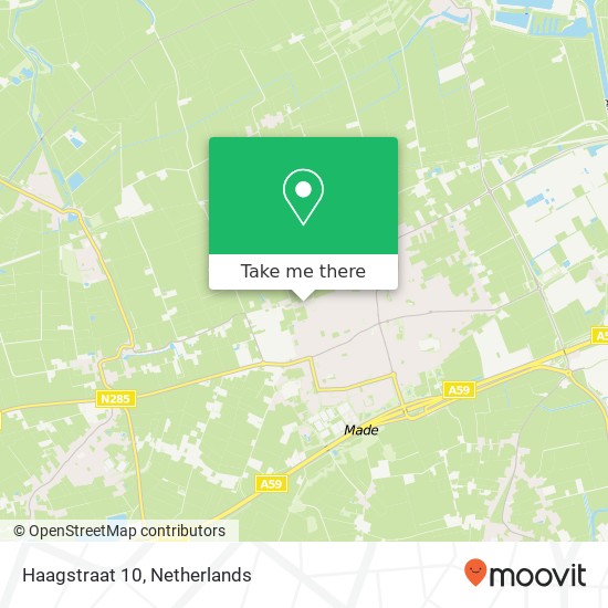 Haagstraat 10, 4921 XA Made map