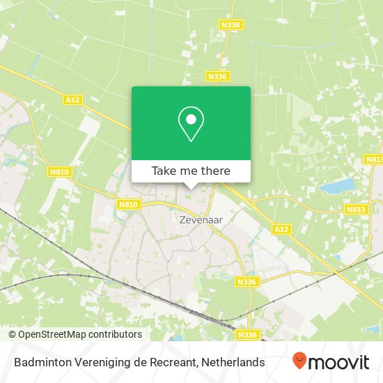 Badminton Vereniging de Recreant, Eikenbaan 41 map