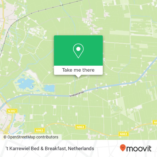 't Karrewiel Bed & Breakfast Karte