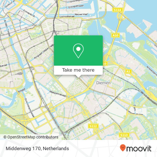 Middenweg 170, 1097 TZ Amsterdam Karte